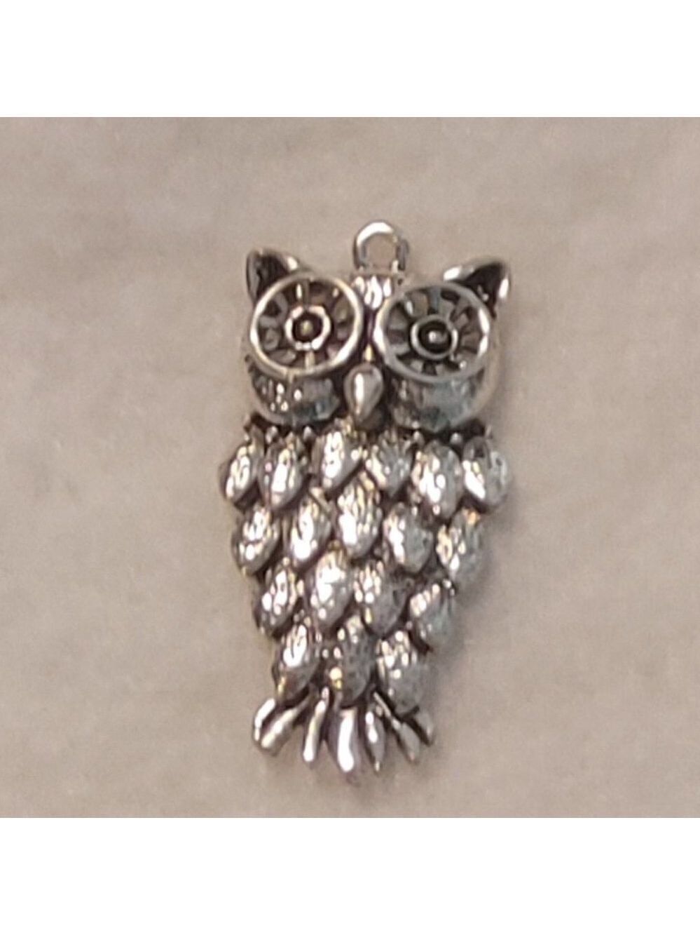 Silver Tone Owl Pendant Necklace